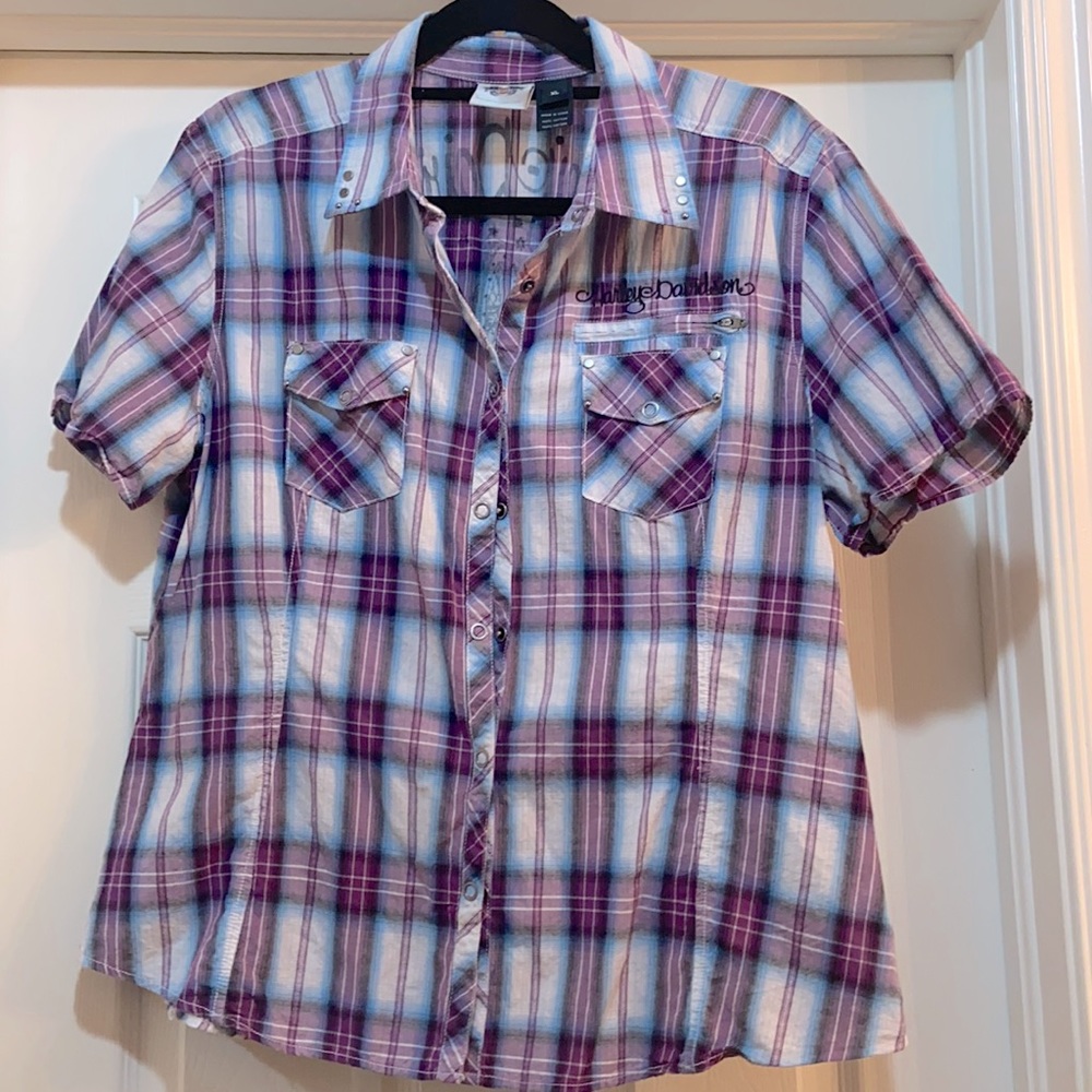 Harley Davidson Button Up Top